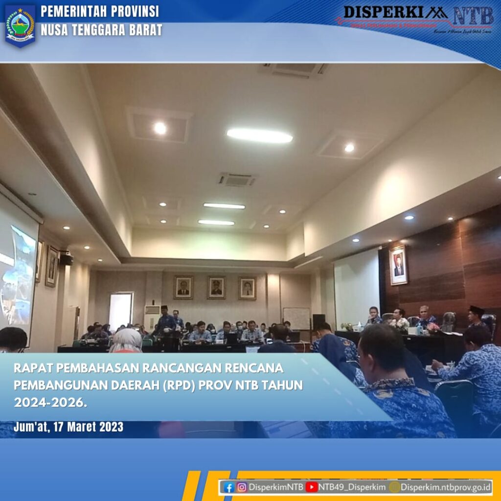 Rapat Pembahasan Rancangan Rencana Pembangunan Daerah (RPD) Provinsi NTB Tahun 2024-2026